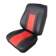 DURAFORCE Driver Leather Seat Cover For 2010 - 2014 Ford F150 Raptor SVT Black & Red Syn.