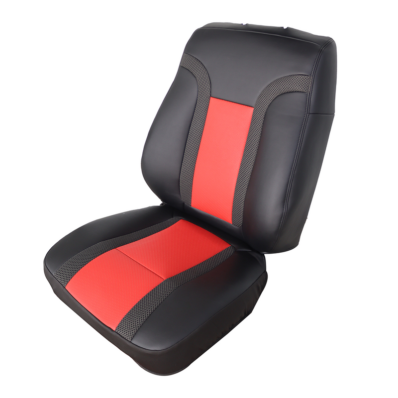 DURAFORCE Driver Leather Seat Cover For 2010 - 2014 Ford F150 Raptor SVT Black & Red Syn.