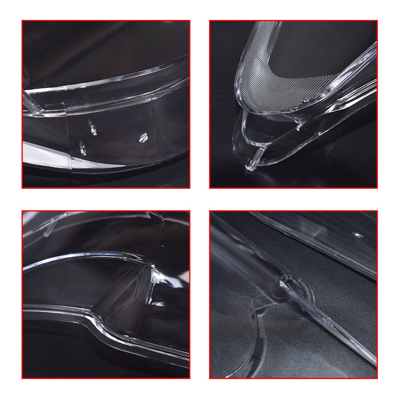 DURAFORCE Left Right Clear Headlight Headlamp Lens Cover For BMW 7 Series E65 E66 2002-05