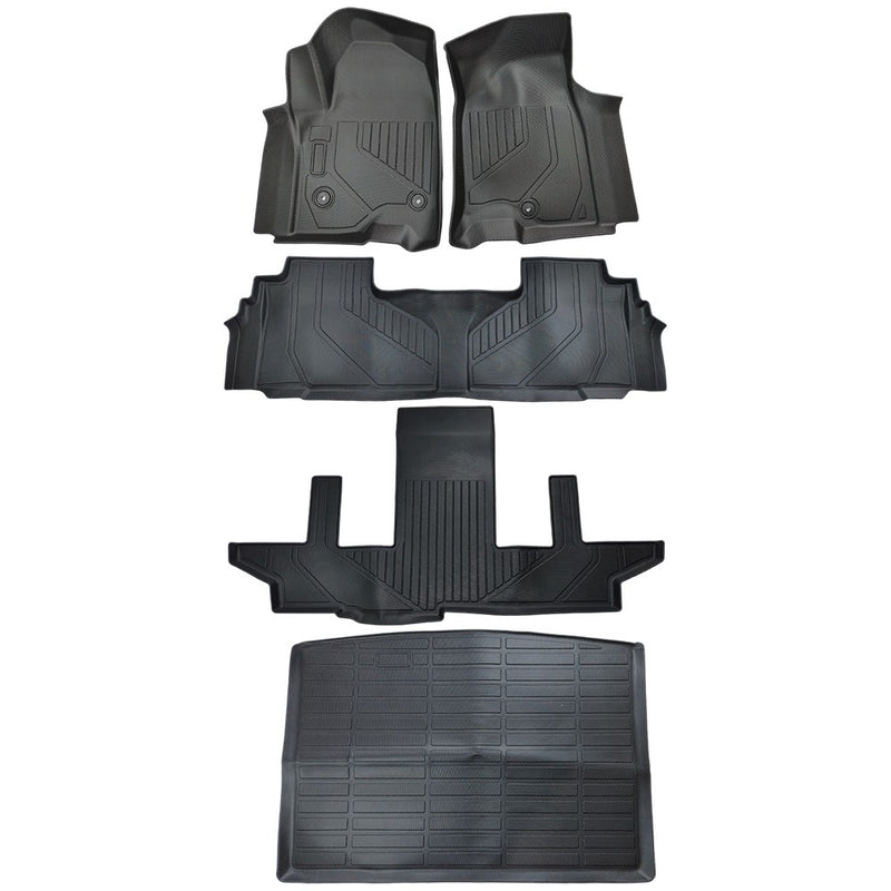 DURAFORCE Floor Mats For 2021-2025 Chevrolet Suburban & 2021-2025 GMC Yukon XL All-Weather