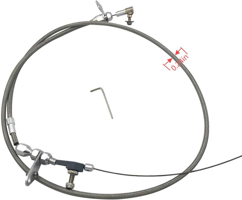 DURAFORCE for Chrysler 904 Tranny Kickdown Cable Kit Stainless Braided Kick Down Cable