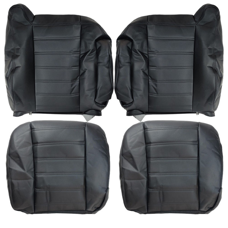 DURAFORCE Front Leather Seat Cover Black For 2003 2004 2005 2006 2007 Hummer H2 SUV SUT