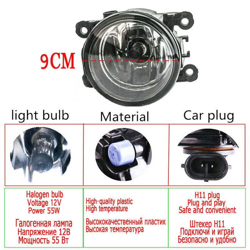 DURAFORCE Clear Lens Pair Bumper Fog Light Lamp For 2011-2015 Ford Explorer Ranger 2.0L