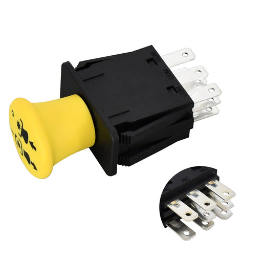 DURAFORCE 14VDC 10AMP 8PIN Clutch PTO Switch AM131966 for John Deere Lawn Mower Tractors