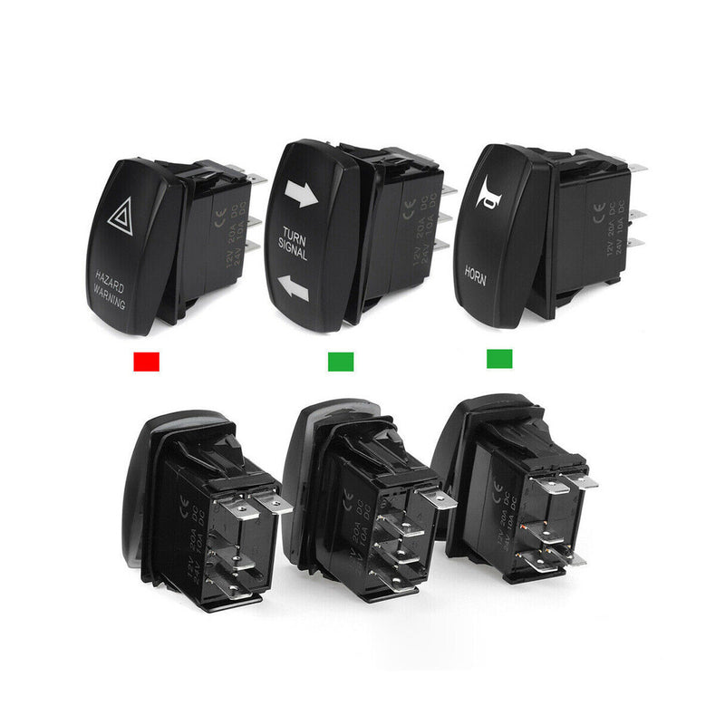 DURAFORCE For UTV SXS ATV Rocker Switch Turn Signal Kit Street Led Light Horn Hazard Set