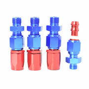 DURAFORCE Blue-Red Adjustable Fuel Pressure Regulator Kit AN6 Hose Fittings 100psi Gauge