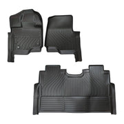 DURAFORCE New TPE Floor Mats for 2015-2025 Ford F-150/F-150 Lightning Super Crew Cab Liner