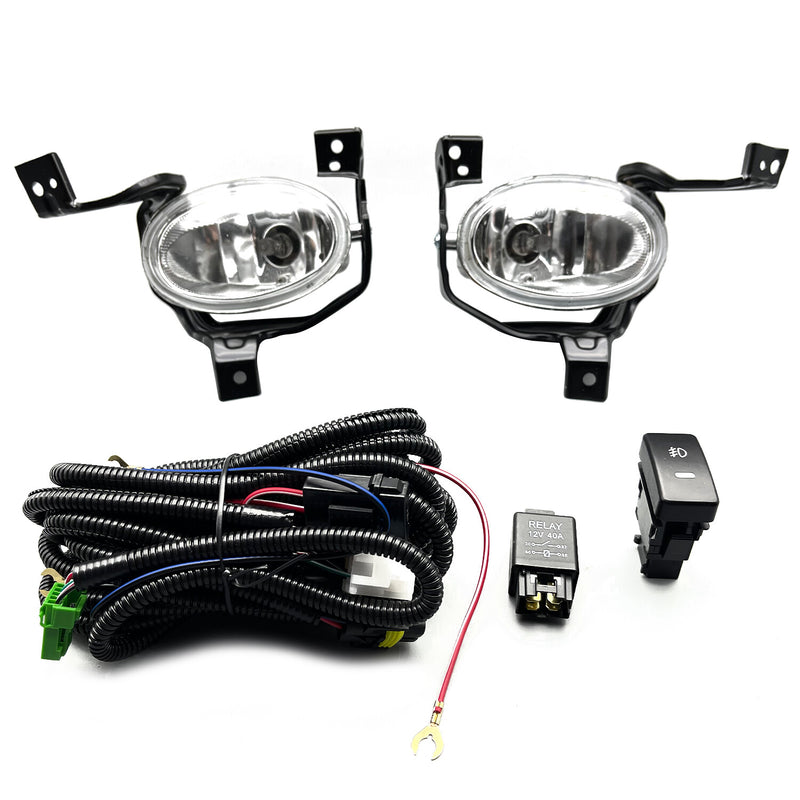 DURAFORCE Left+Right Front Bumper Fog Lights+Switch+Wiring For 2010-2011 Honda CR-V CRV