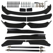 DURAFORCE For Dodge Charger 2007-2014 Glossy Black Front Bumper Lip Spoiler Body Kit Side