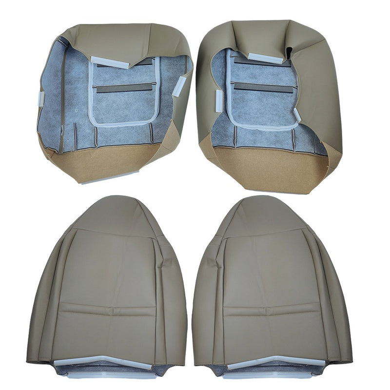 DURAFORCE Driver Passenger Bottom Top Leather Seat Cover TAN For 2001 Ford F250 Lariat New