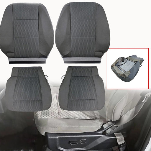 DURAFORCE Driver Passenger Bottom&Top Cloth Seat Cover Gray For Ford F150 XLT 2015-2020
