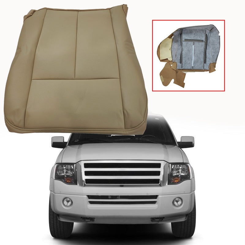 DURAFORCE For 2007- 2014 Ford Expedition Front Driver Side Bottom Leather Seat Cover Tan