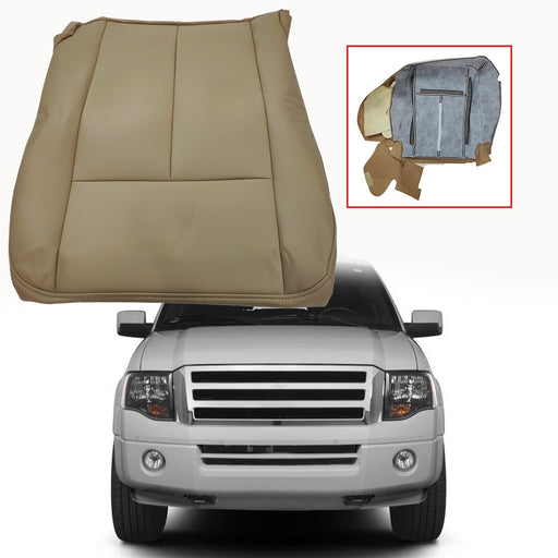 DURAFORCE For 2007- 2014 Ford Expedition Front Driver Side Bottom Leather Seat Cover Tan