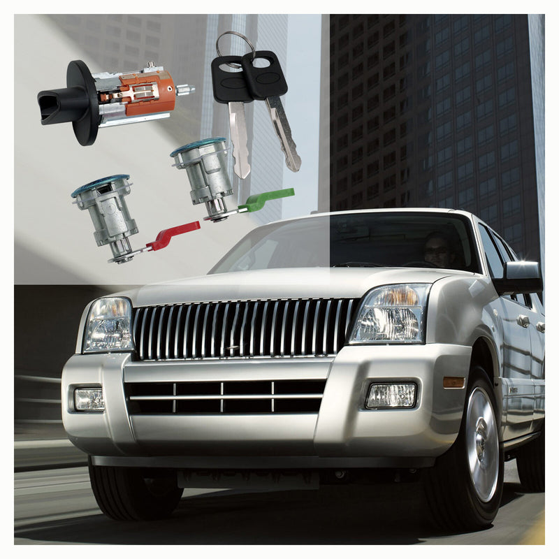 DURAFORCE For 1996-08 ford E150 E250 E350 Door Lock Cylinders & Ignition Switch with Keys