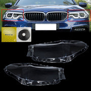 DURAFORCE For BMW G30 G31 G38 5 Series 2016-2020 Pair Headlight Len Cover+Glue Clear Shell
