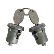 DURAFORCE For GM 701398 Chrome Ignition Key Switch Cylinder & Door Lock Pair Set W/ Keys