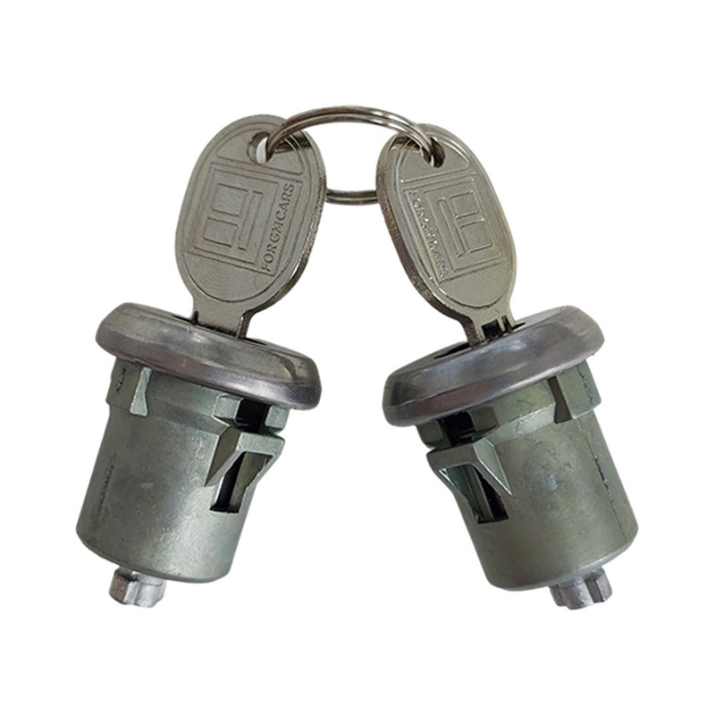 DURAFORCE For GM 701398 Chrome Ignition Key Switch Cylinder & Door Lock Pair Set W/ Keys