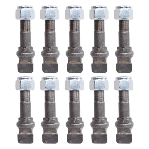 DURAFORCE 10 Pack For Carlton Long Side Offset Stump Grinder Teeth With Nut 00450130