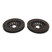 DURAFORCE New Pair Set of 2 Front 375mm Drilled Brake Disc Rotors for 2018-2023 Audi RS5