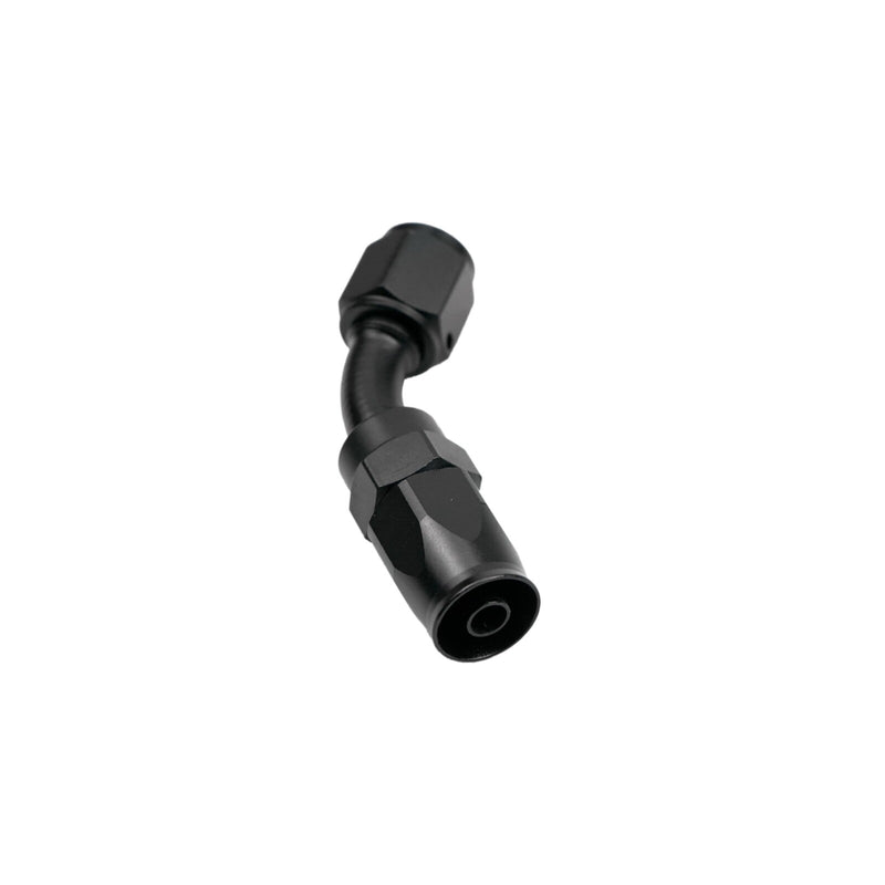 DURAFORCE 45 Degree Swivel 10AN Hose End Fitting CPE Braided Fuel Oil Line Aluminum Black