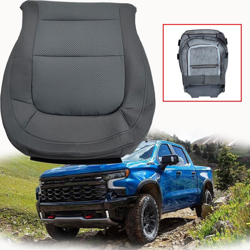 DURAFORCE Driver Side Bottom Cloth Seat Cover Dark Gray For 2015 - 2022 Chevy Colorado