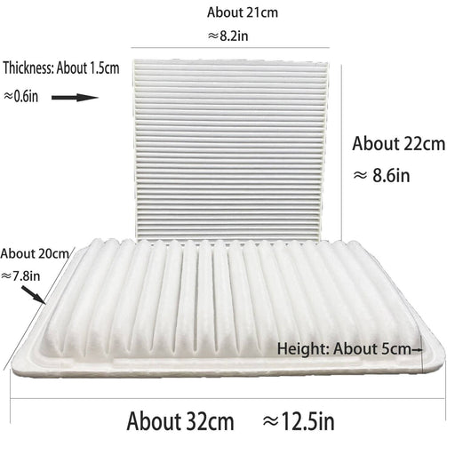 DURAFORCE Engine Cabin Air Filter Combo Set for Toyota Camry Sienna Solara 2002 2010