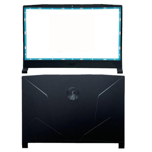 DURAFORCE Back Cover+Front Bezel For MSI Katana GF66 11UE MS1581 MS-1582 Black Plastic US