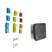 DURAFORCE 6Way Car Boot Power Distribution 12/24V Blade Fuse Holder Box Block Panel Board