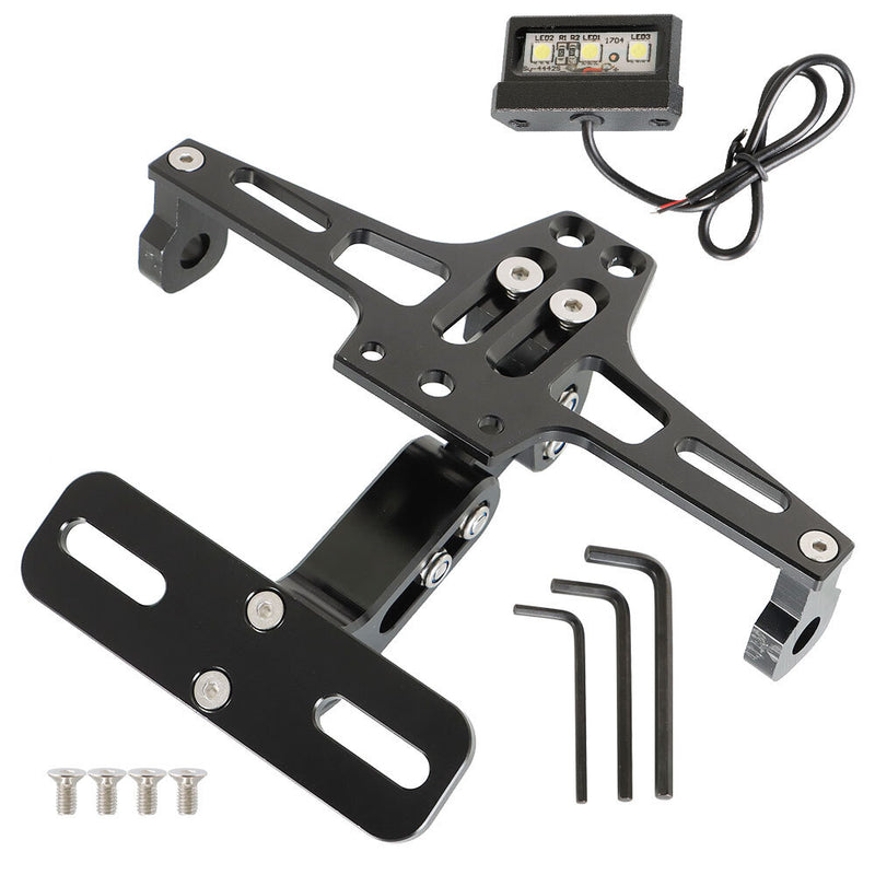 DURAFORCE Universal Motorcycle Fender Eliminator Kit LED Tail Tidy License Plate Holder
