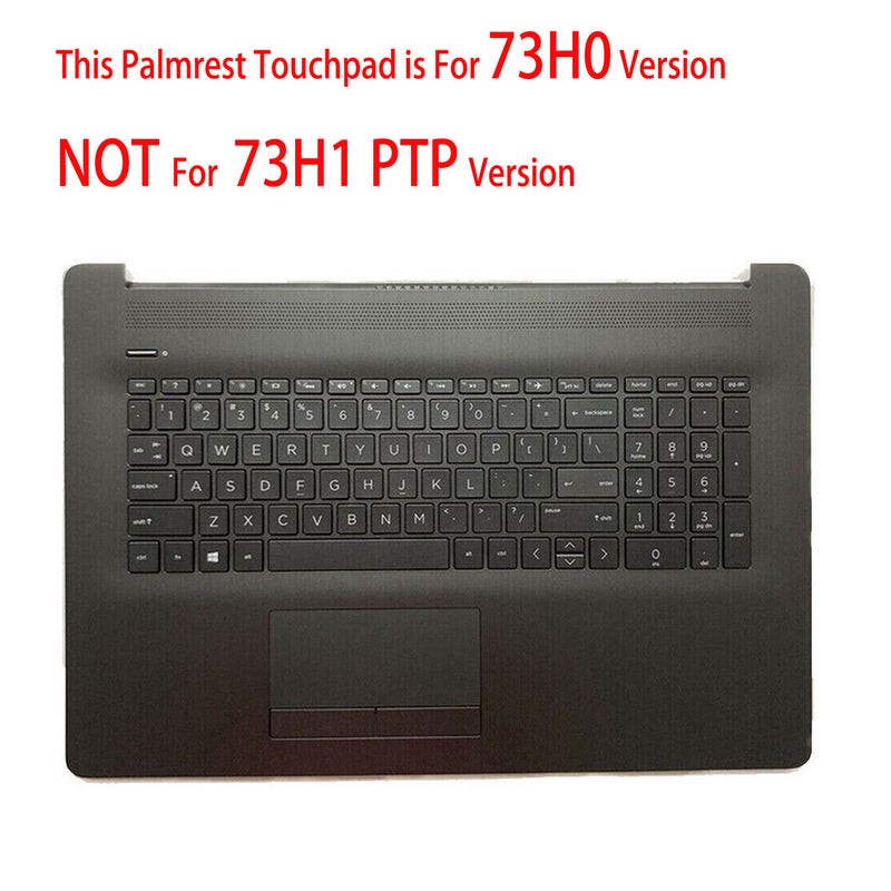 DURAFORCE New Palmrest Keyboard BL 73H0 Touchpad For HP 17-BY 17-CA L48409-001 Matte Black