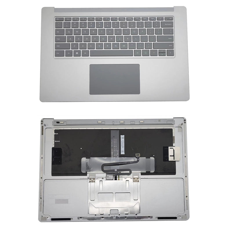 DURAFORCE New Silver Palmrest Keyboard Touchpad For Microsoft Surface Laptop 3 15" 1873 US