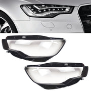 DURAFORCE Left&Right Clear Headlight Headlamp Lens Covers For Audi A6 C7 2011-2015