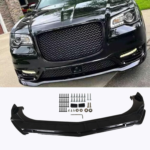 DURAFORCE For Chrysler 300 2006-2019 Front Bumper Lip Splitter Spoiler Chin Kit Gloss Blk