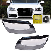 DURAFORCE Headlight Headlamp Lens Cover For Audi Q5 2013 2014 2015 2016 2017 Left & Right