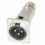 DURAFORCE 4 x 3 Pin XLR Male to Female Audio Pass Thru Feed Panel Mount Connector Adapter