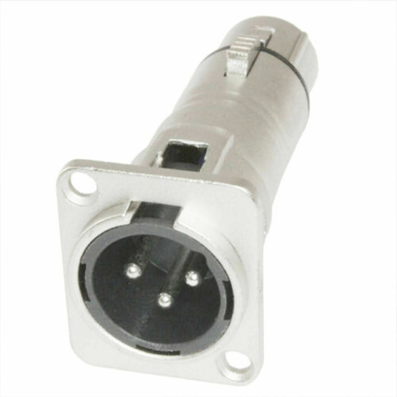 DURAFORCE 4 x 3 Pin XLR Male to Female Audio Pass Thru Feed Panel Mount Connector Adapter