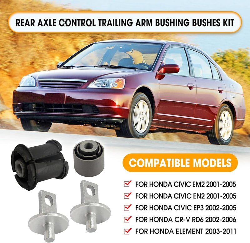 DURAFORCE 2set New for Honda CR-V CRV 02-06 Rear Control Trailing Arm Axle Bushes Bushings