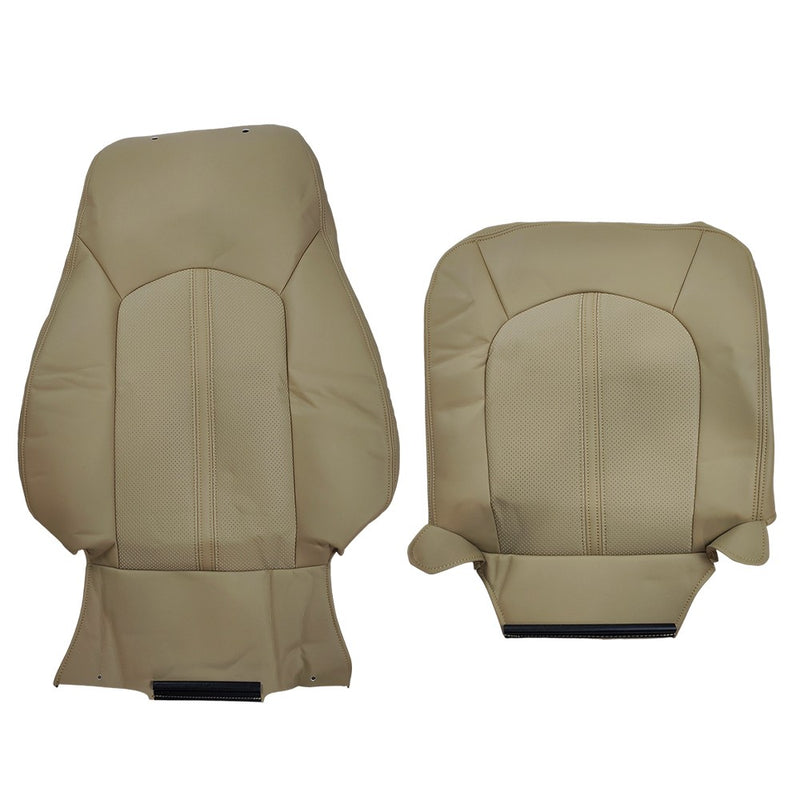 DURAFORCE 2008 to 2013 For Cadillac CTS Front Driver Top & Bottom Leather Seat Covers Tan