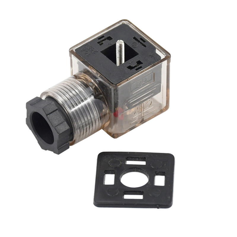 DURAFORCE DIN 43650 For Solenoid Valve Coil 12V 24V Type-A 3 Prong Connector Plug LED