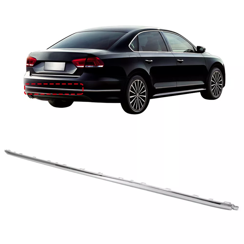 DURAFORCE NEW For 2016-2017 VW Volkswagen Passat Rear Center Bumper Cover Molding