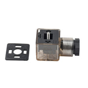 DURAFORCE 12V & 24V DIN 43650 Type A Solenoid 3 Prong Connector with Led Indicator Light