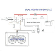 DURAFORCE For 12V 40Amp 175°-185° Thermostat Dual Electric Cooling Fan Wiring Relay Sensor