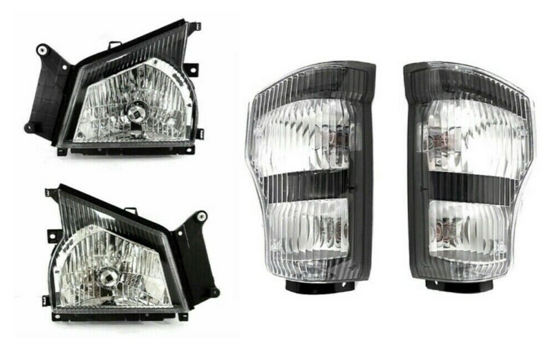 DURAFORCE For 2004-2007 Isuzu NPR NQR, 2006-07 GMC W4500 RH+LH Headlight+Corner Light 4Pcs