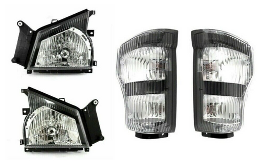 DURAFORCE For 2004-2007 Isuzu NPR NQR, 2006-07 GMC W4500 RH+LH Headlight+Corner Light 4Pcs