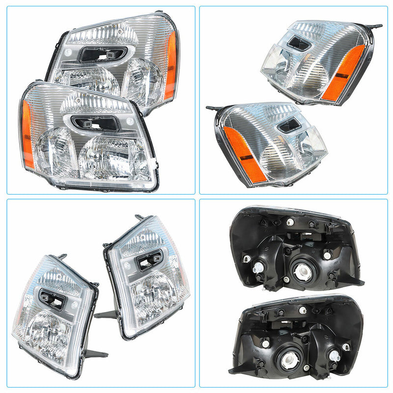 DURAFORCE Front Headlight Fit For Chevy Equinox 2005-2009 Headlamp Projector LH+RH Pair