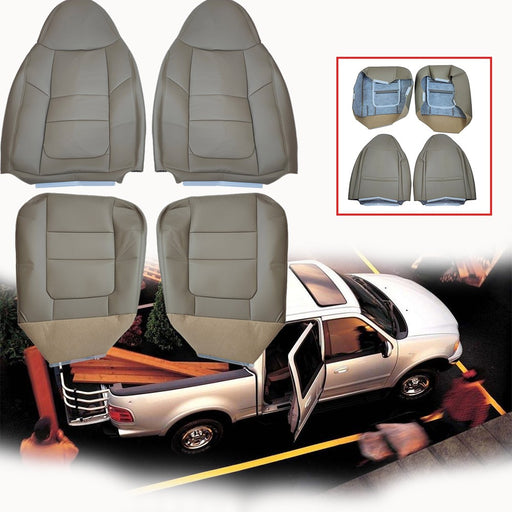 DURAFORCE Driver Passenger Bottom Top Leather Seat Cover TAN For 2001 Ford F250 Lariat New