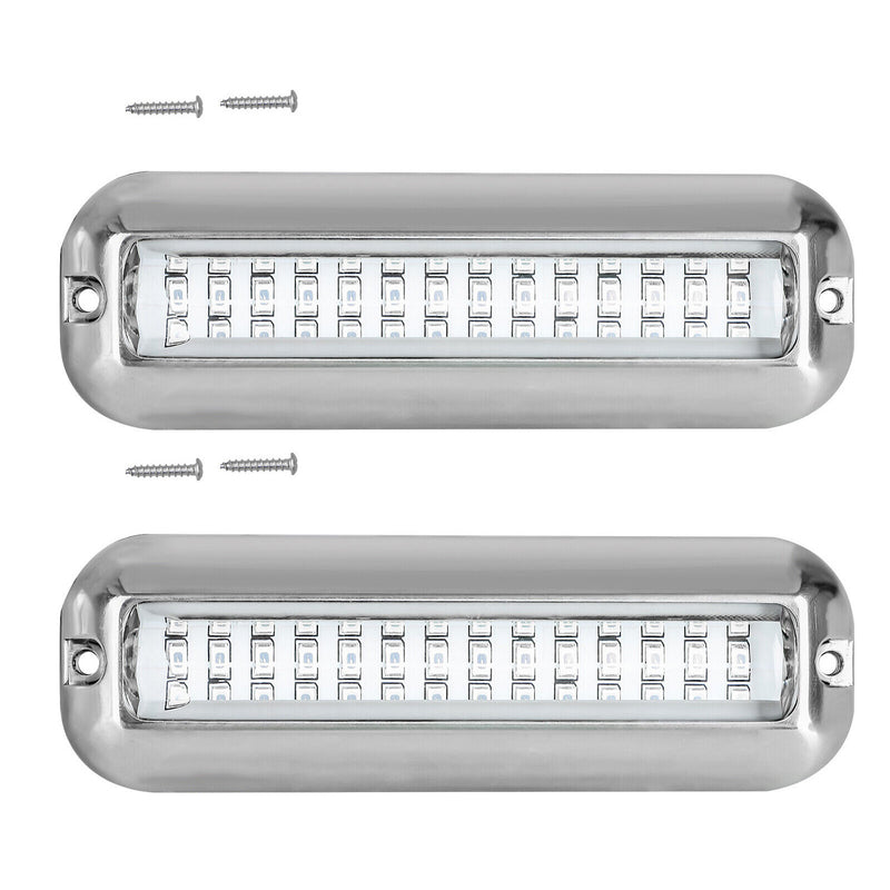 DURAFORCE 2x 42 LED Blue 316 Stainless Steel Underwater Boat Marine Transom Lights Pontoon