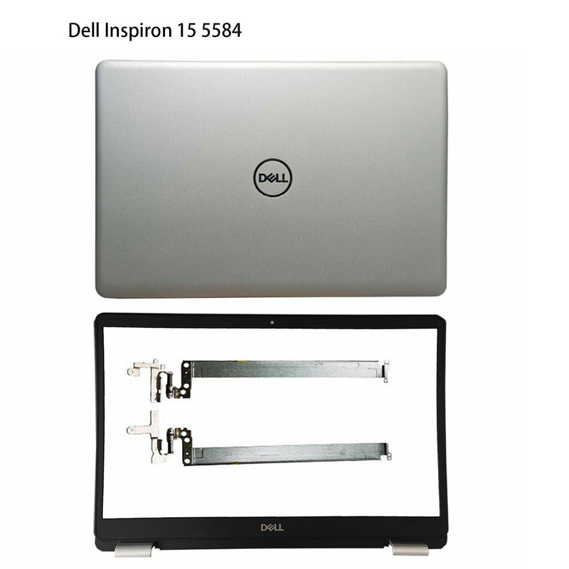 DURAFORCE New For Dell Inspiron 15 5584 Top Back Cover 0GYCJR Silver & Front Bezel Hinges