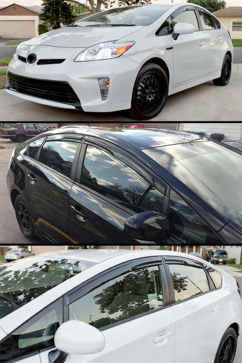 DURAFORCE FOR 2010-2015 TOYOTA PRIUS WAVY 3D STYLE SMOKED WINDOW VISOR VENT SHADE US