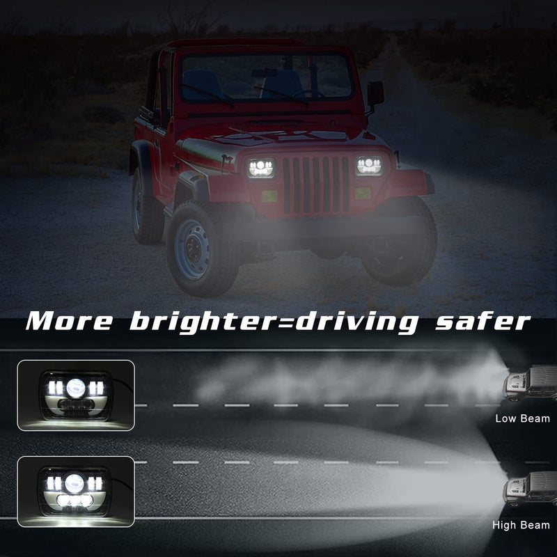 DURAFORCE Headlamp Projector Kit High/Low Sealed Beam w/DRL Super Bright 12000lm